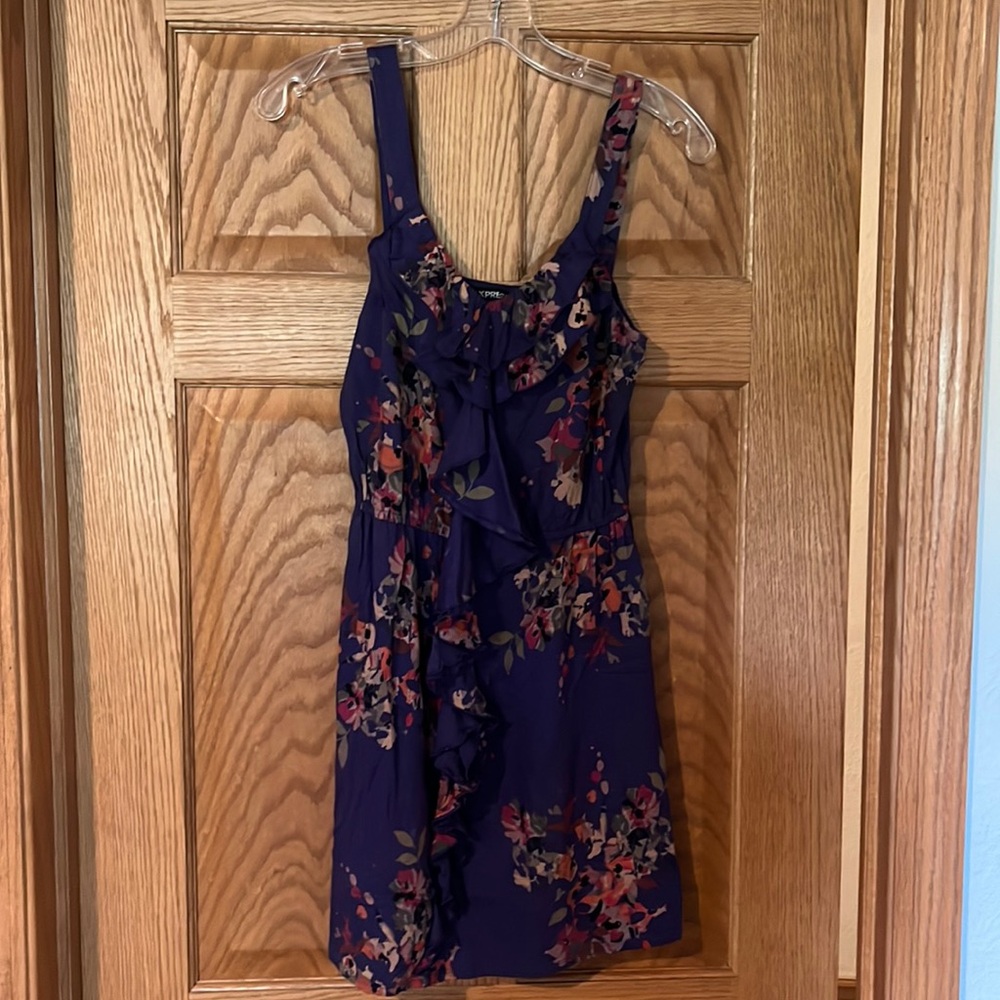 Express purple floral tank dress size small